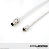 Coax Kabel RG 59, IEC zu F Stecker, 3 m, m/m