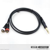 2x RCA zu 6.3mm Stereo Klinke Kabel, 3m, m/m