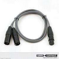 XLR zu 2x XLR Kabel, 1m, f/m